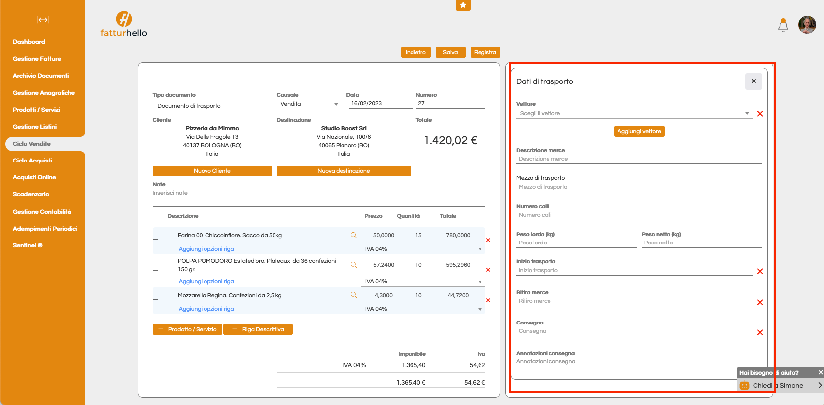 Documenti di trasporto - Gestionale in Cloud e molto altro